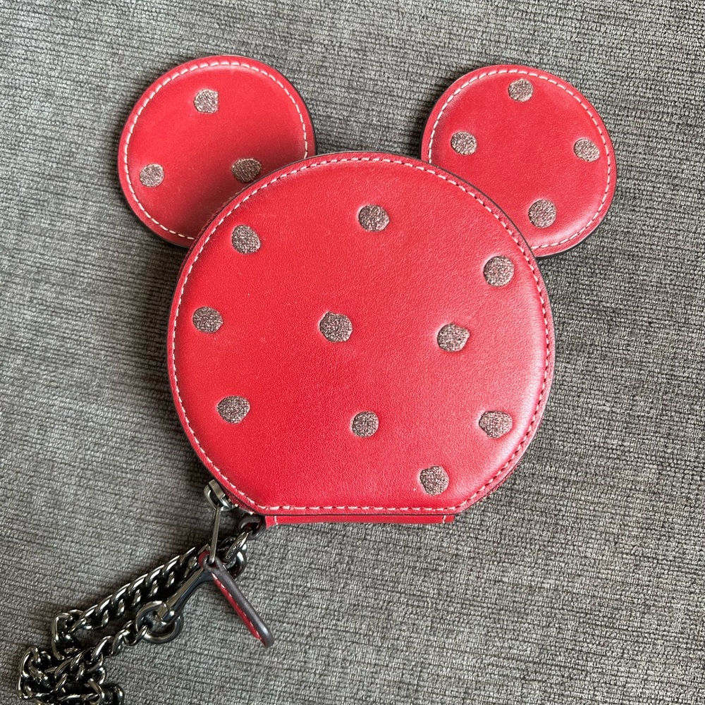 Red Minnie Mouse Coach Coin Case